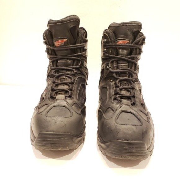 Red Wing Mens Black leather work boots size 11.5 black boots work - Picture 2 of 6
